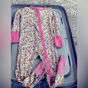Floral Kids One Piece with Pink Accents